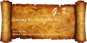 Garay Krisztián névjegykártya